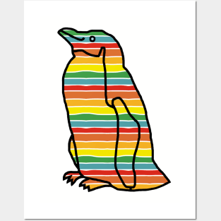 Energy Stripes Penguin Posters and Art